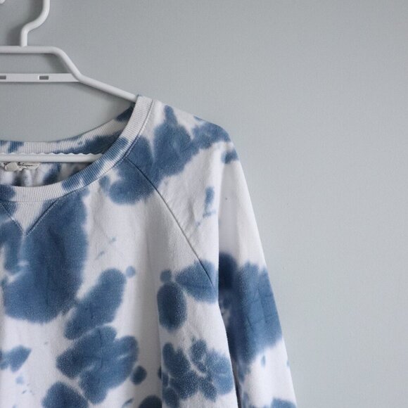 Jane & Delancey Women's Sz Lrg Blue Tie Dye Crewneck Stretch Pullover Sweatshirt - Picture 6 of 12